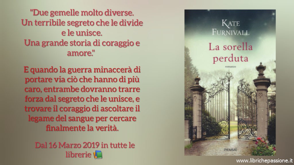 Segnalazione: “La sorella perduta” autrice Kate Furnivall Edizioni Piemme